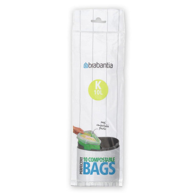 Brabantia Perfect Fit Compostable Afvalzakken - 10 l. - Code K - 10 stuks