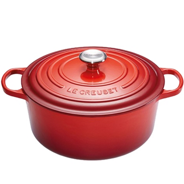 Le Creuset Signature ronde braad-/stoofpan 24 cm - kersenrood