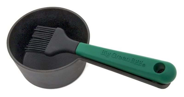 Big Green Egg Cast Iron Sauce Pot with Basting Brush