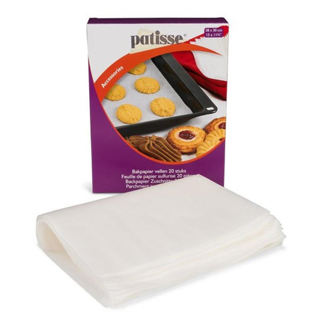 Patisse Bakpapiervellen 30x30 cm - 20 stuks