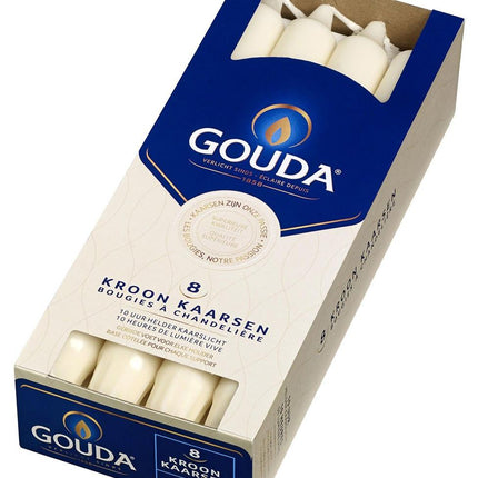 Gouda Kroonkaars 240mm lang x 24mm dik - doos 8 stuks - ivoor