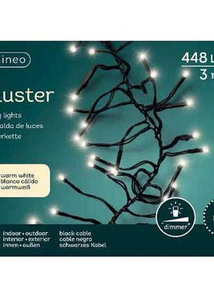 Lumineo LED Clusterverlichting voor binnen+buiten - 4,2 meter - 448 lamps - warmwit