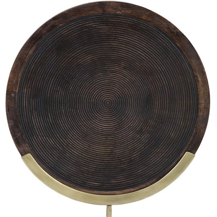 Ornament op voet 45x12x57 cm KAMUDI hout bruin-antiek brons