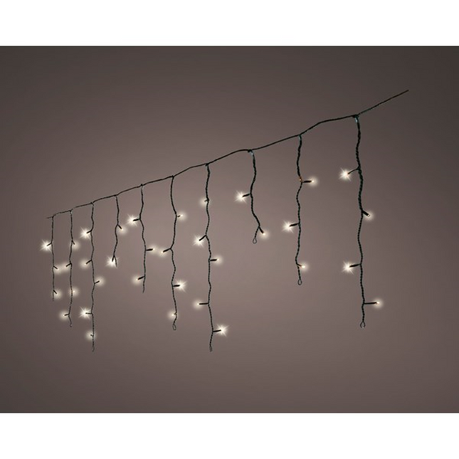 Lumineo LED icicle lights twinkle 8 functies voor buiten - 2000cm - 490 lamps - warmwit