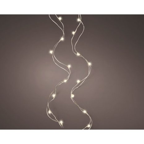 Lumineo Micro LED stringlights steady voor binnen - 295cm - 60 lamps - warmwit