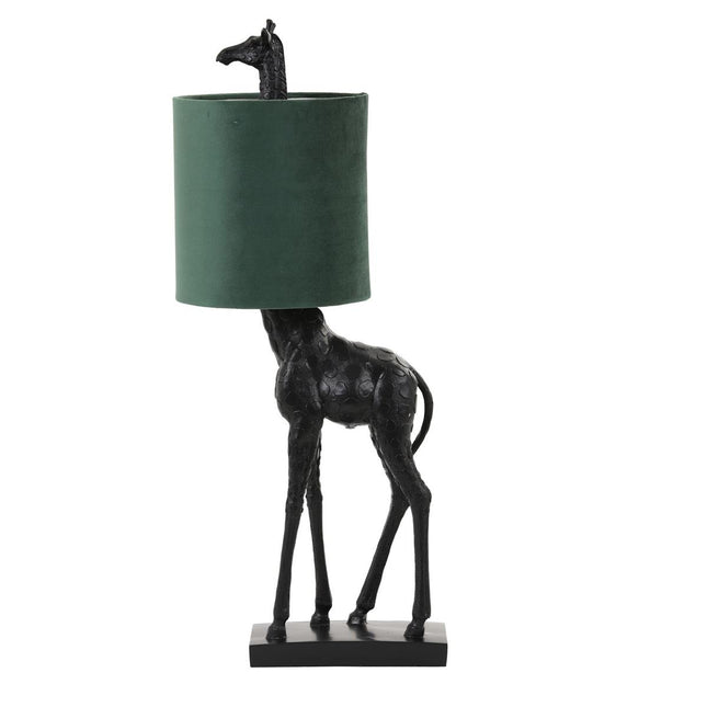 Light&Living Tafellamp 28x20x68 cm GIRAFFE zwart+velvet donker groen