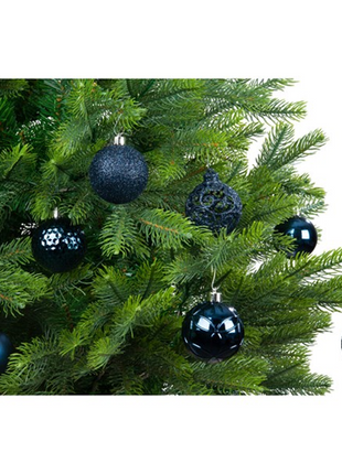 Kerstballen kunststof mix koker 37 stuks - Ø6cm - nacht blauw