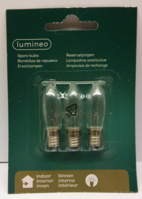 Lumineo reservelamp 2W, E10, 16 Volt - 3 stuks