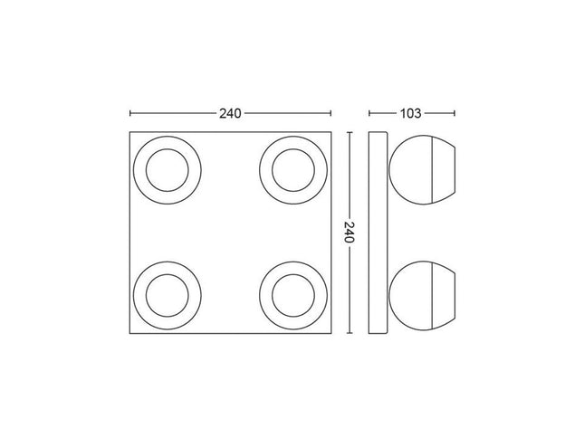 Buckram Hue plate/spiral black 4x5W 230V