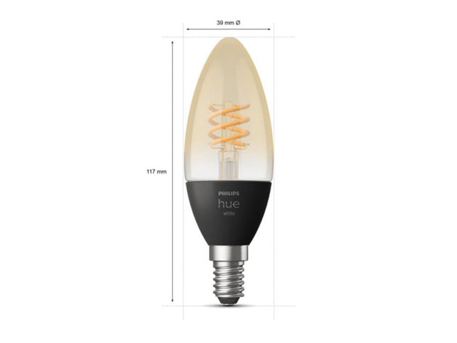 Philips HueW 4.5W Fil Candle E14 1p