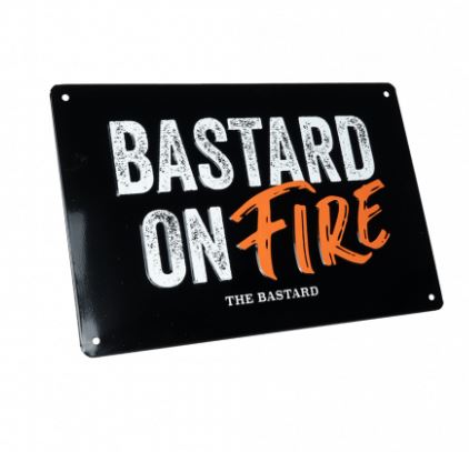 The Bastard Man Cave Plate "Bastard on fire"