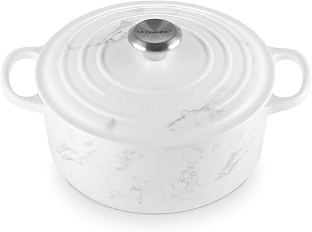 Le Creuset Signature Braad-/ stoofpan 24 cm - Marble White