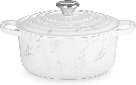 Le Creuset Signature Braad-/ stoofpan 24 cm - Marble White