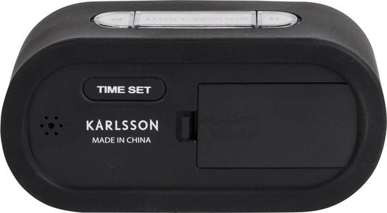 Karlsson Alarm clock Gummy rubber - black