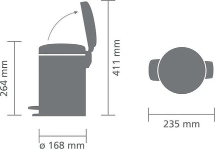 Brabantia Pedaalemmer Newlcon 3 L - mettalic Gold