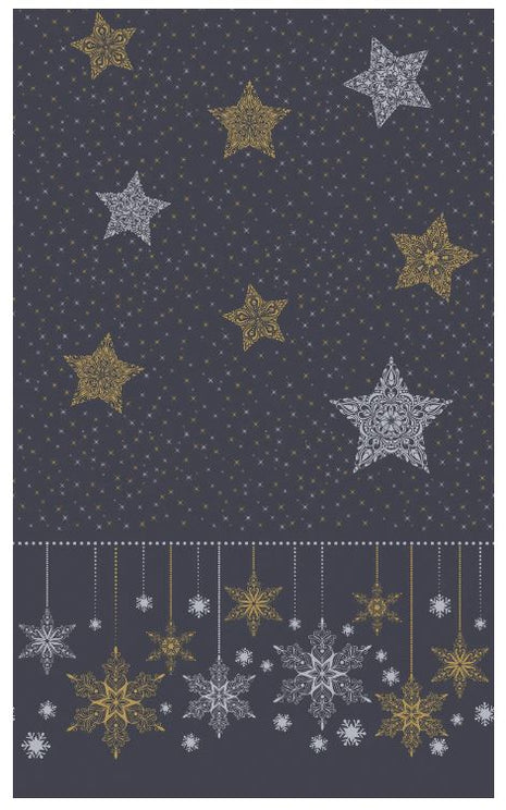 Duni tafelkleed Snowstars Black - 138x220cm