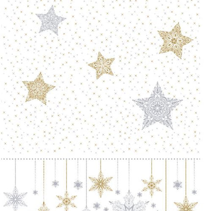 Duni tafelkleed Snow Stars White - 138x220cm