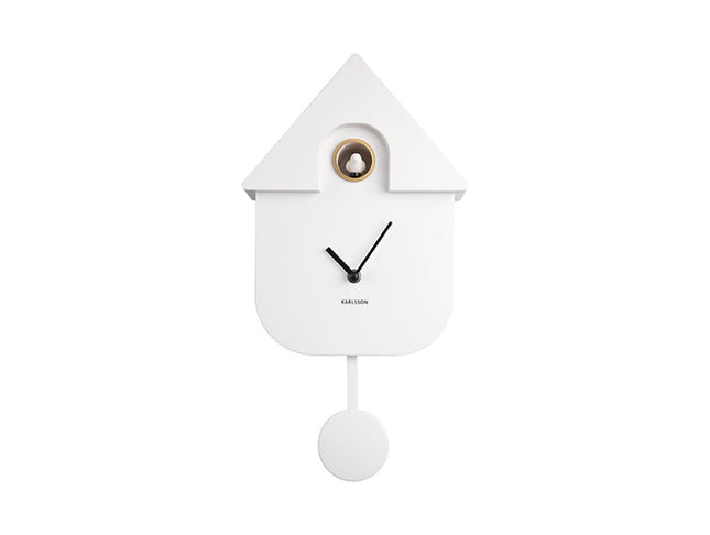 Karlsson Wall Clock Modern Cuckoo ABS - 41x8,5x21,5cm - white