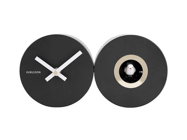 Karlsson Wall Clock Duo Cuckoo - matt black