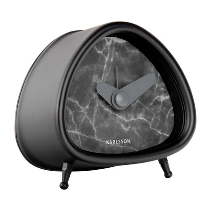 Karlsson Alarm Clock Triangle marble look -  black