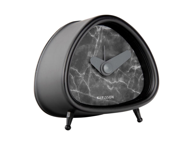 Karlsson Alarm Clock Triangle marble look -  black