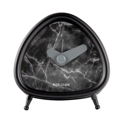 Karlsson Alarm Clock Triangle marble look -  black