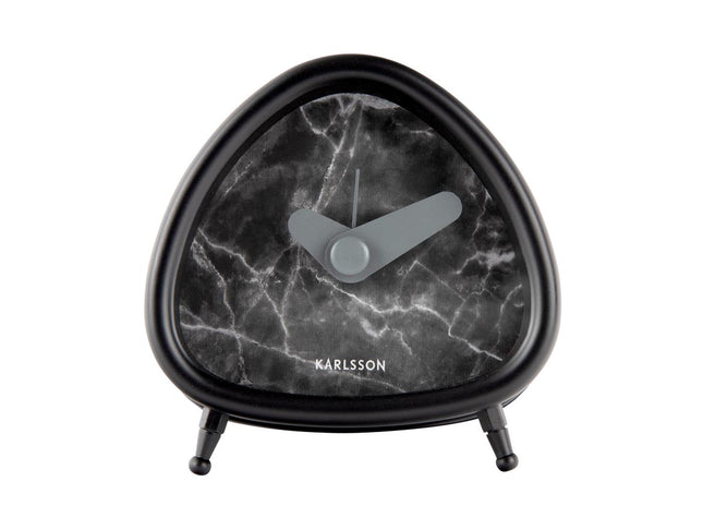 Karlsson Alarm Clock Triangle marble look -  black