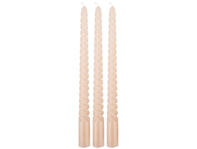 Present Time Candle set Swirl - 3 stuks - light pink