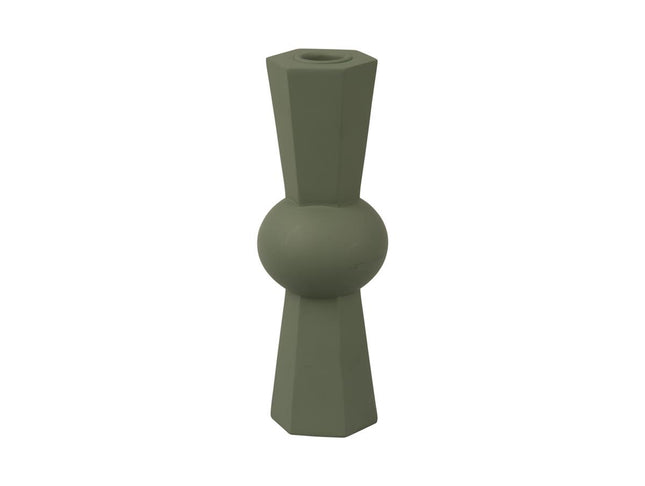 Present Time Candle holder Geo Count polyresin - jungle green