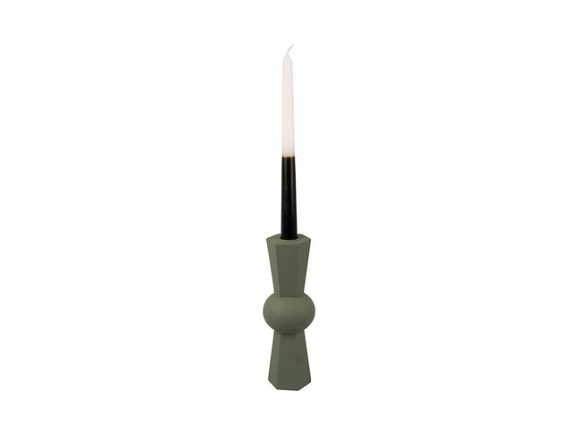 Present Time Candle holder Geo Count polyresin - jungle green