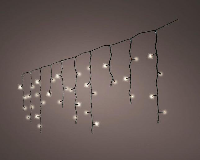 Lumineo LED icicle lights twinkle 8 functies voor buiten - 1100cm - 259 lamps - warmwit