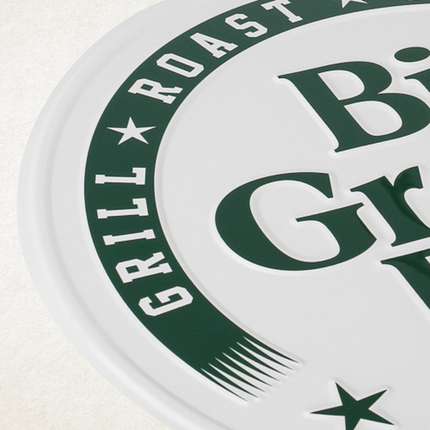 Big Green Egg Round White Sign