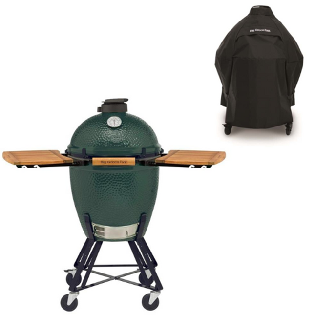 Big Green Egg Large met onderstel, zijtafels en hoes