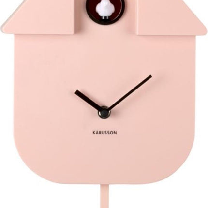 Karlsson Wall Clock Modern Cuckoo ABS - 41x8,5x21,5cm - soft pink