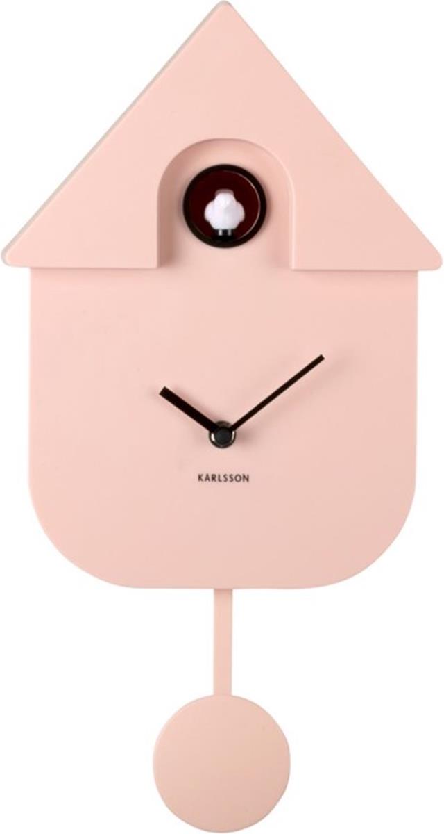 Karlsson Wall Clock Modern Cuckoo ABS - 41x8,5x21,5cm - soft pink