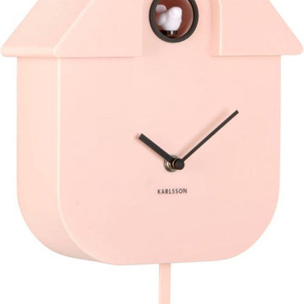 Karlsson Wall Clock Modern Cuckoo ABS - 41x8,5x21,5cm - soft pink