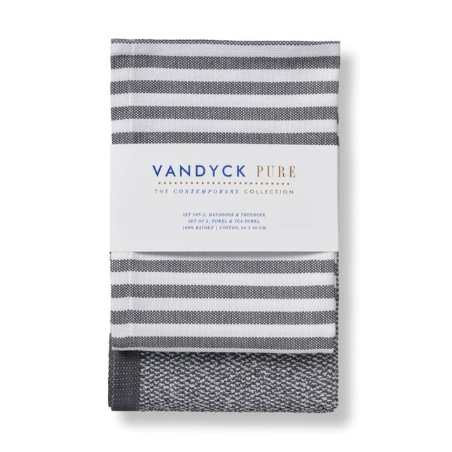 Vandyck - keukentextiel set kleur: off black