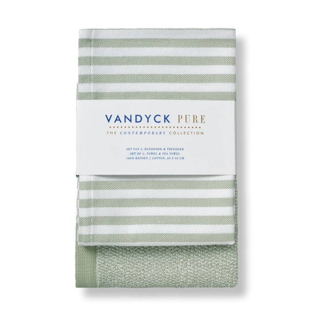 Vandyck - keukentextiel set smoke green