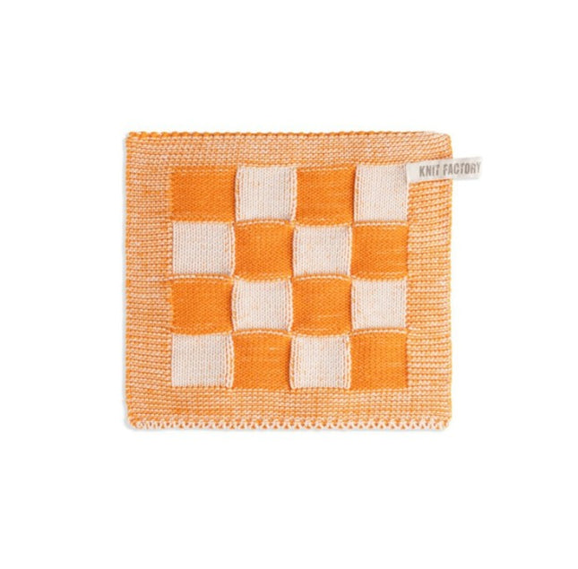 Knit Factory Pannenlap Block Ecru/Orange