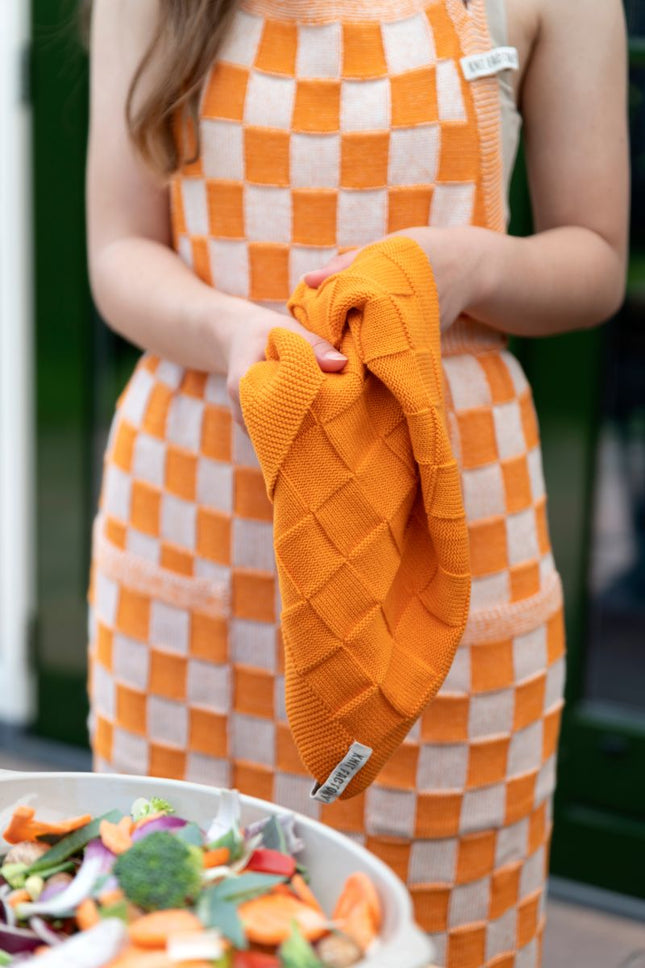 Knit Factory Keukendoek Uni Orange